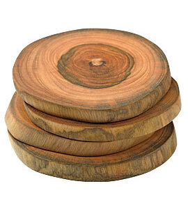 Teak Coasters, Set of 4